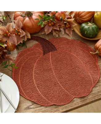 Elrene - Chenille Pumpkin-Shaped Fabric Placemat