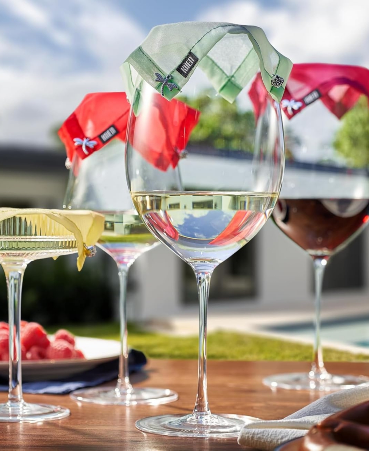 The Wine Savant Classic Wine Glass Covers, Set Of 4