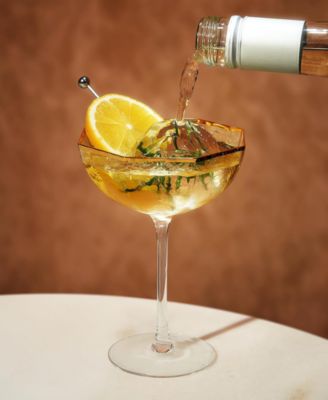 Vintage Octagonal Coupe Glasses, Set of 4