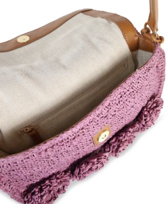 Phoebe Small Raffia Shoulder Flap Shoulder Bag