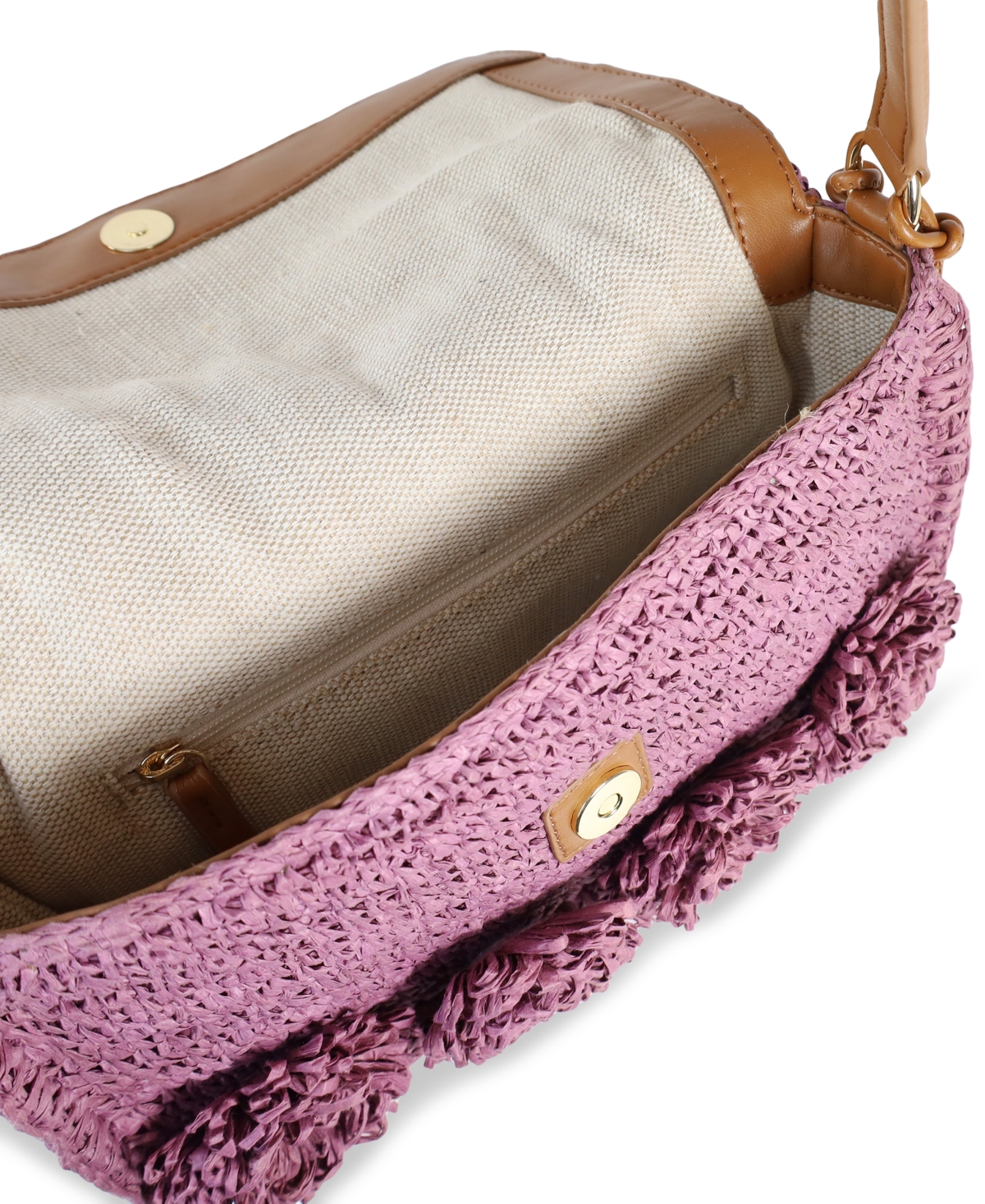 Sam Edelman Phoebe Small Raffia Shoulder Flap Shoulder Bag