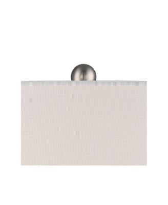 Patrick Modern Coastal Table Lamps 26 1/4" Tall Set of 2 White-Washed Gray Geometric Ceramic White Drum Shade for Bedroom Living Family Room Bedside Nightstand House Home Office - 360 Lighting