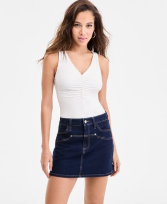 売れ筋商品|||バースリー カットソー トップス レディース Women's Ruched V-Neck Sleeveless Bodysuit, Exclusively at Macy's Deep Black Bar III Women's Ruched V-Neck Sleeveless Bodysuit