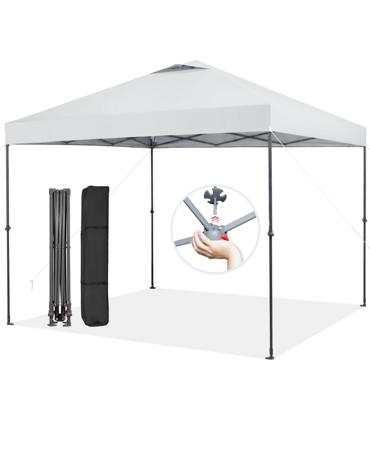 10 x 10 Feet Foldable Outdoor Instant Pop-up Canopy with Carry Bag - White