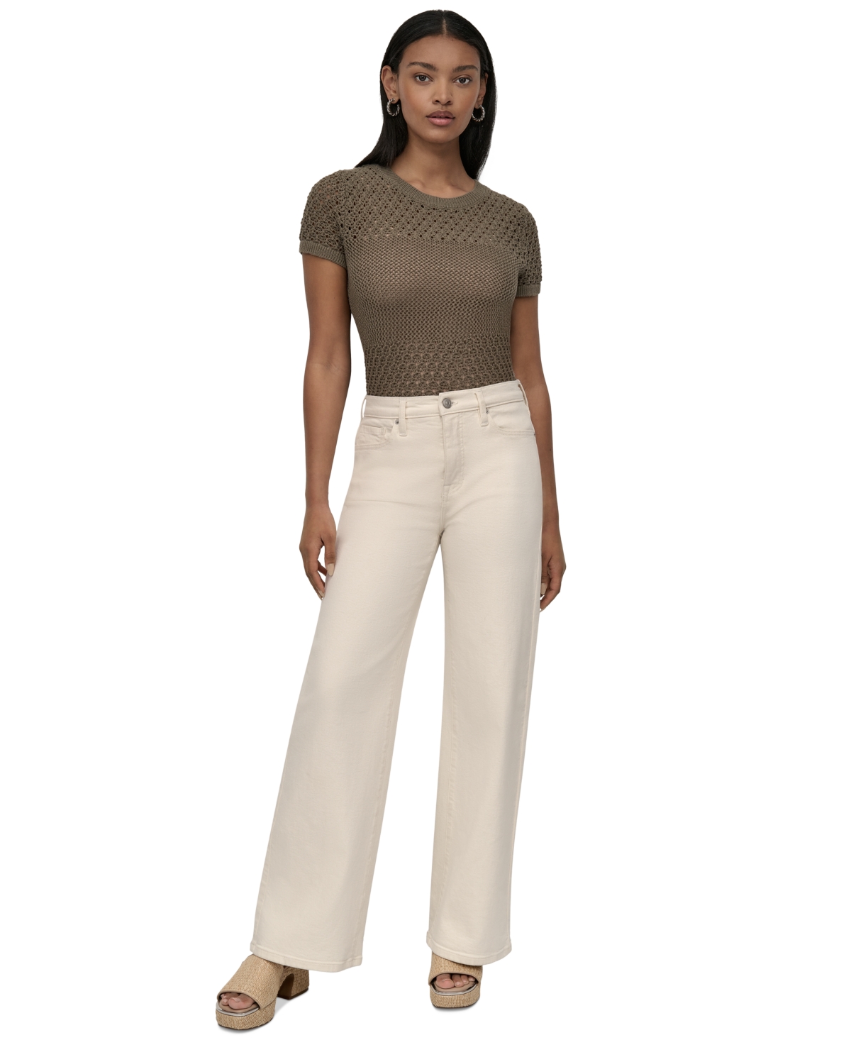 Women's High-Rise Tailored Wide-Leg Jeans - Doyers (Light Wash)