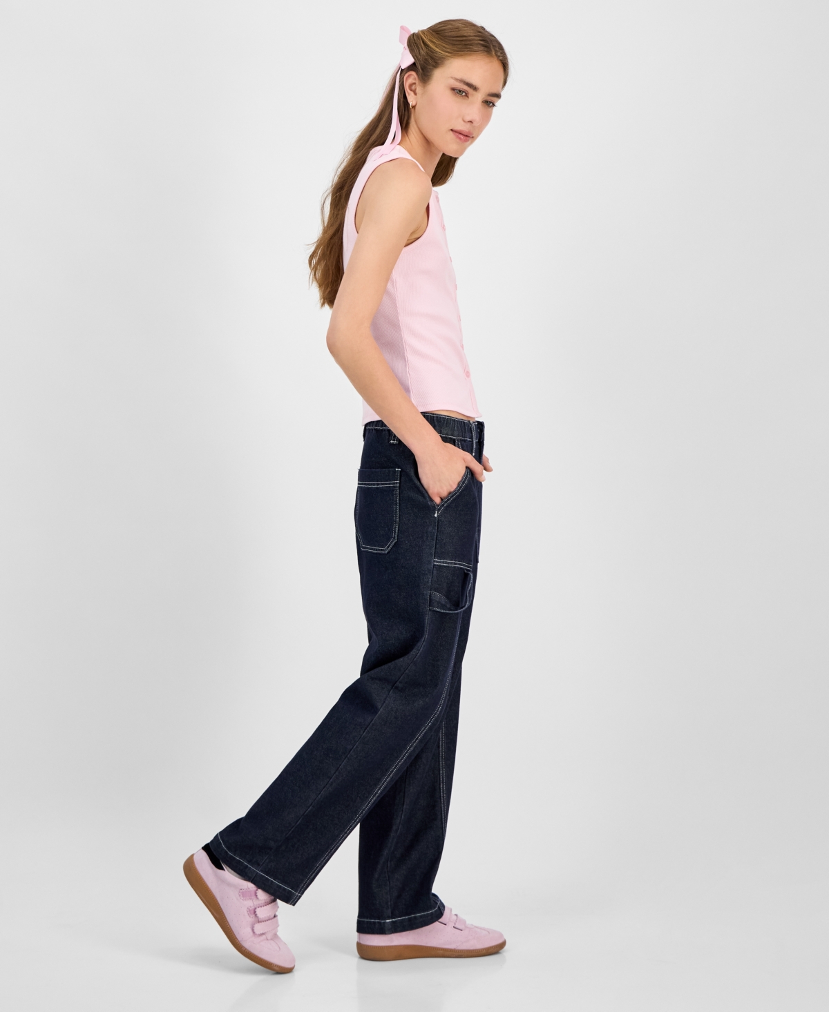 MADDEN GIRL JUNIORS' UTILITY SKATER JEANS 