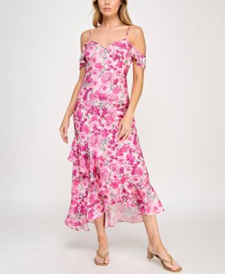 BCX - Juniors' Floral-Print High-Low Dress