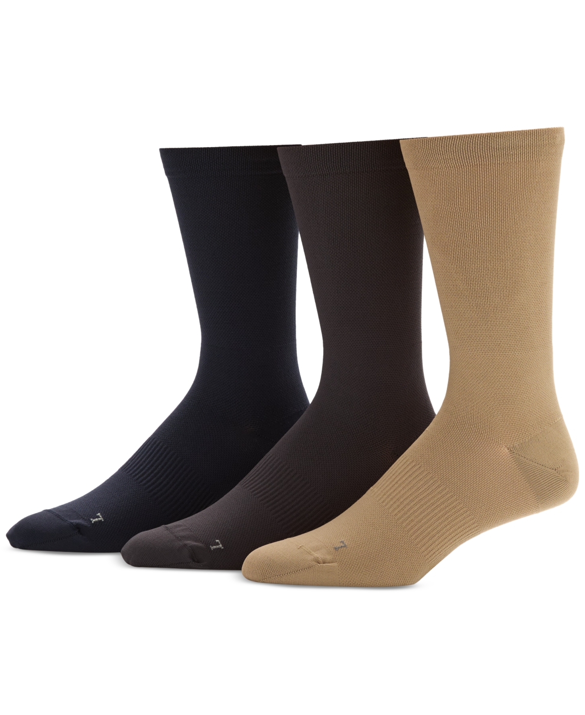 Men's 3-Pack Pique Flat Socks - 3 Color As