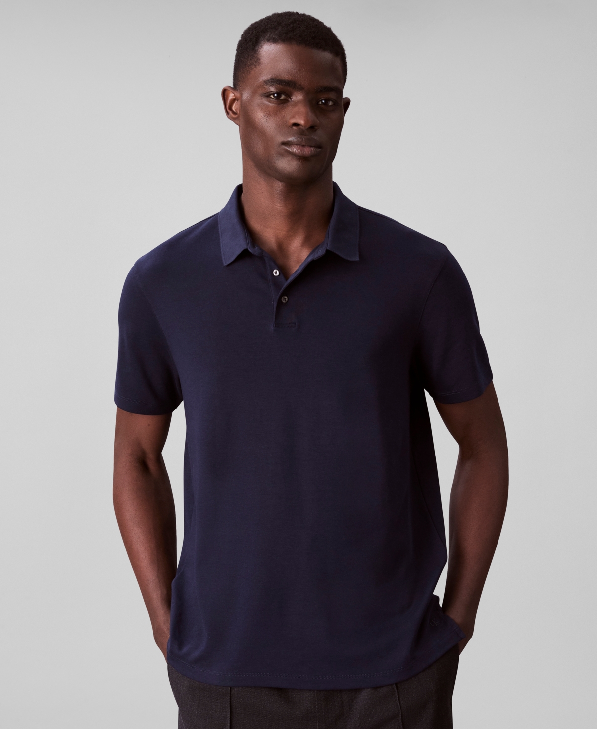 Calvin Klein Men's Short Sleeve Supima Cotton Polo Shirt - Dark Sapphire
