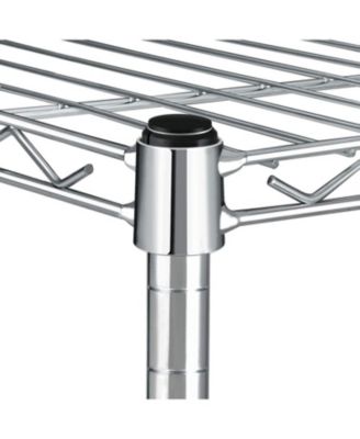 Simple Deluxe 5-Shelf Shelving with Wheels Steel Organizer 36"Wx14"Dx60"H Chrome