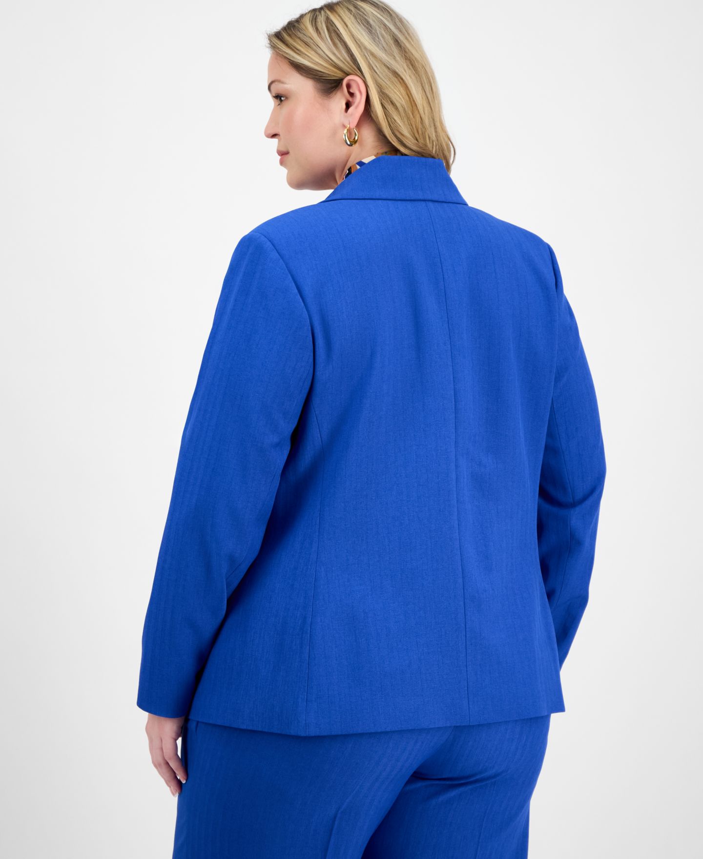 Женский пиджак Tahari ASL Plus Size Faux Double-Breasted Boyfriend Blazer, цвет: Королевский синий — фото 4