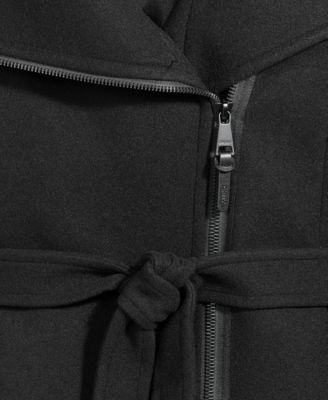 Women's Asymmetric Front-Zip Belted Coat, Exclusively at Macy's