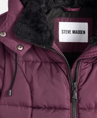 Women's Faux-Fur-Trim Hooded Puffer Coat