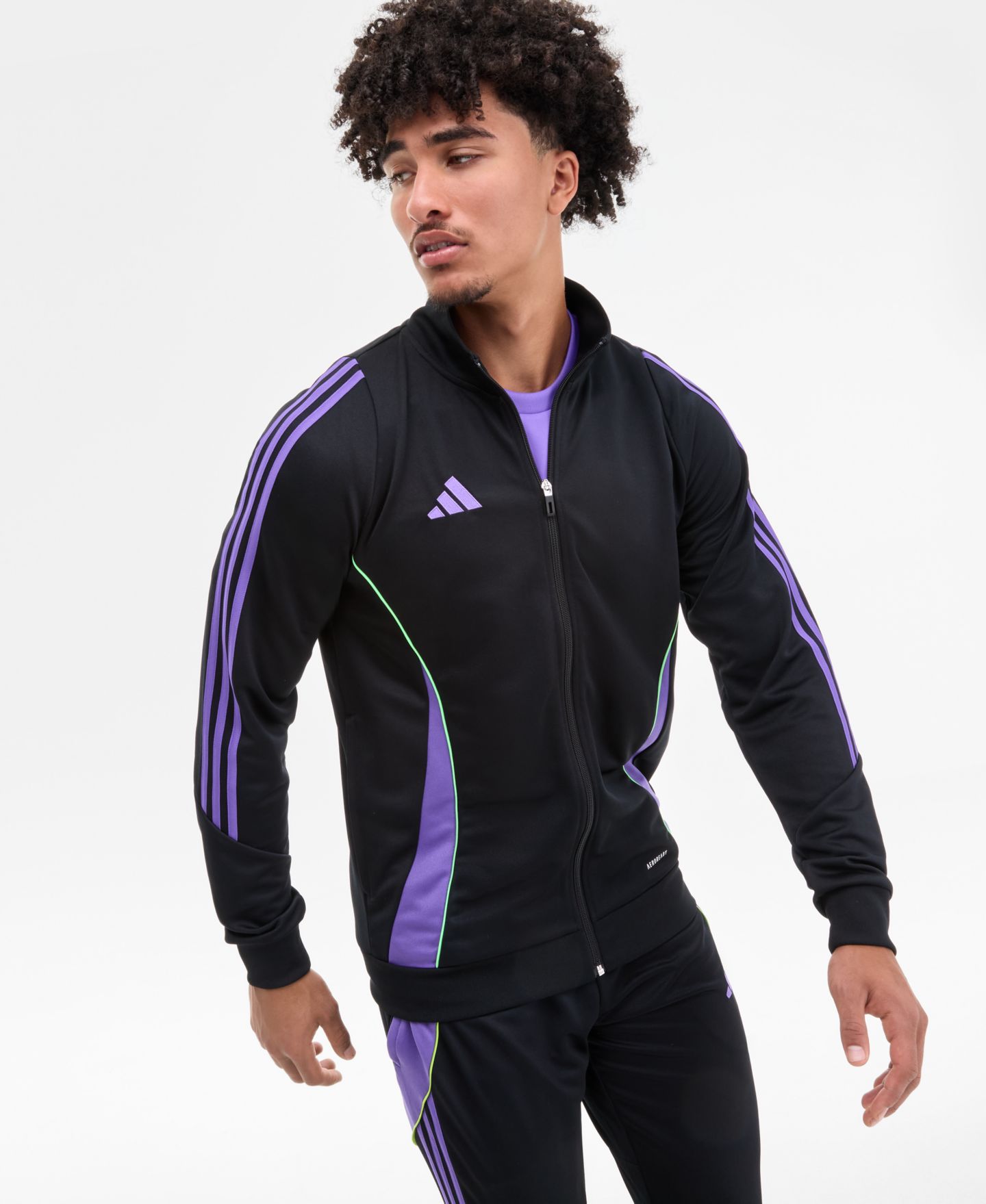 Мужская куртка adidas Tiro Jacket, Pants & T-Shirt, цвет: Светлый синий / Белый — фото 2