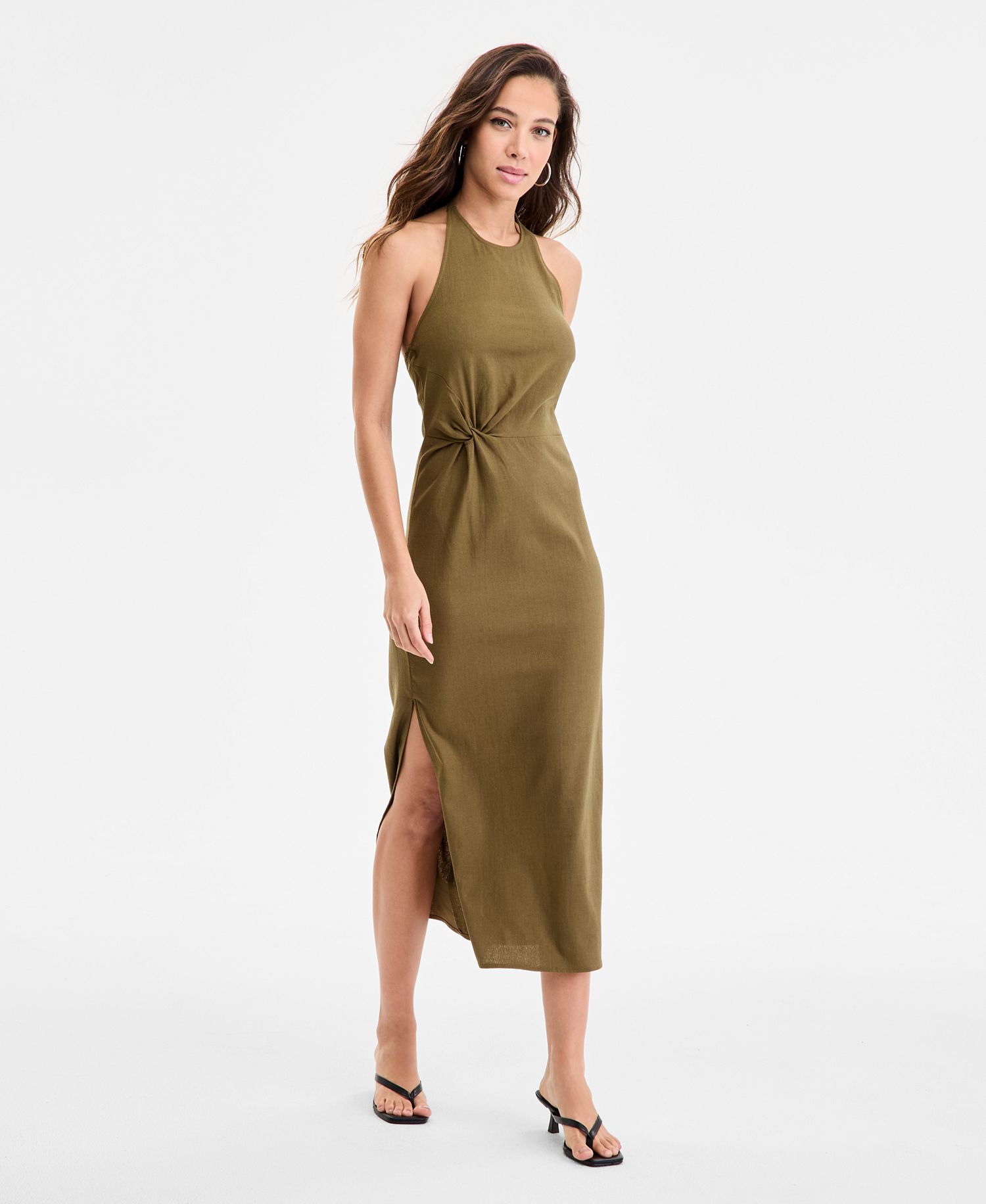 Bar III Women's Twist-Front Midi Dress