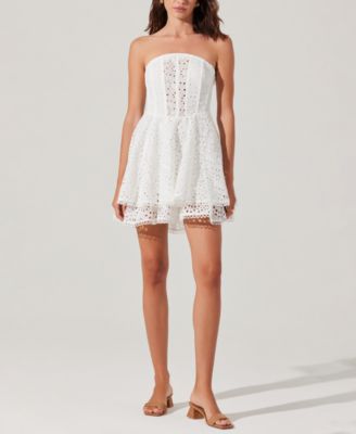 ASTR the Label - Women's Deasia Strapless Eyelet Dress