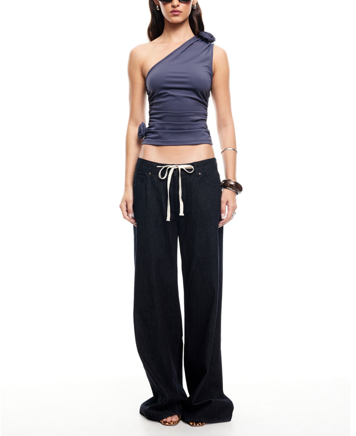 Женский топ Lioness Rendevouz One-Shoulder Asymmetric, цвет: Глубокий морской — фото 2