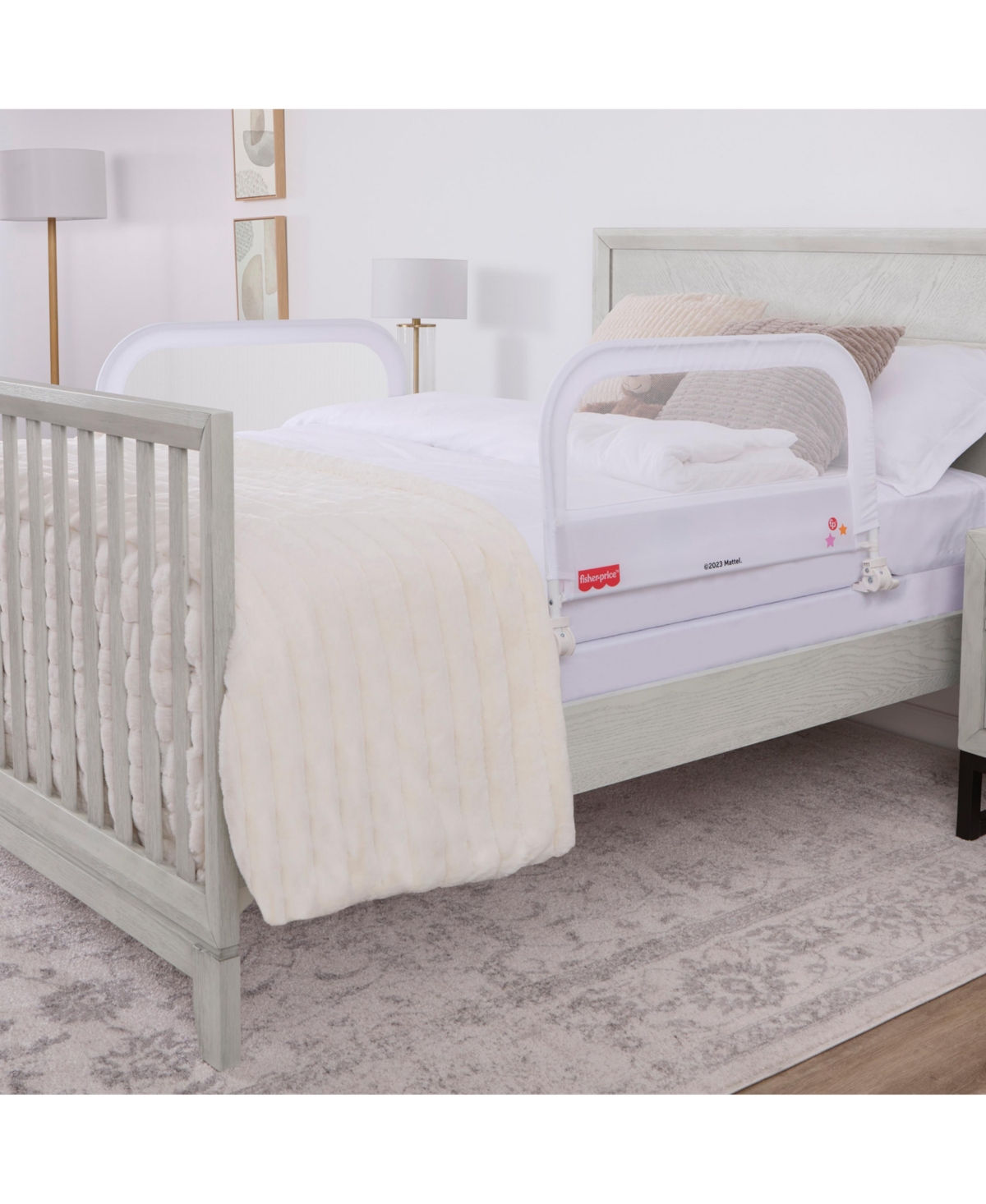 Dream On Me Fisher-Price Little Naps Bed Rail in Gray