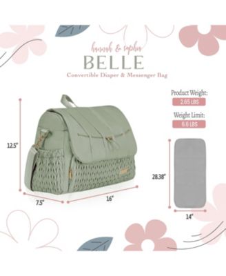 Hannah&Sophia Belle Convertible Diaper Backpack & Messenger Bag in Moonmist Blue