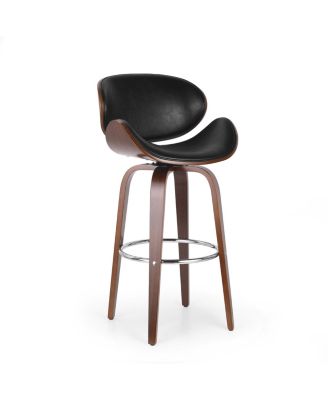 Mid-Century Modern Swivel Bar Stools in Midnight