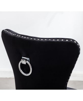 Streamdale  Furniture  Contemporary Tufted Velvet Chair with Nailhead Trim, Set of 2