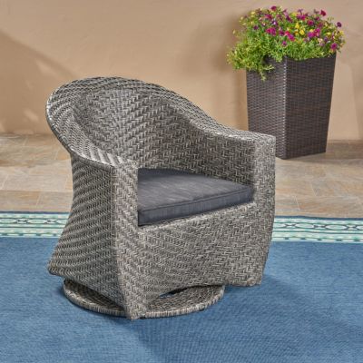 Streamdale Modern Wicker Swivel Chair Stylish, Comfortable, Water-Resistant