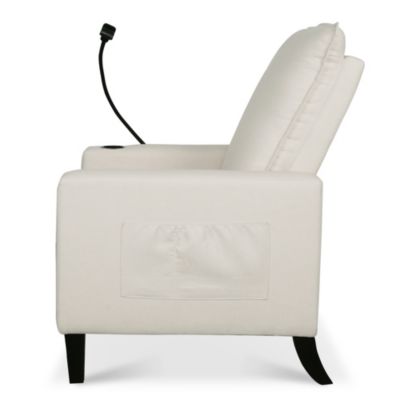 Modern Cozy Fabric Armchair with Adjustable Backrest and Storage