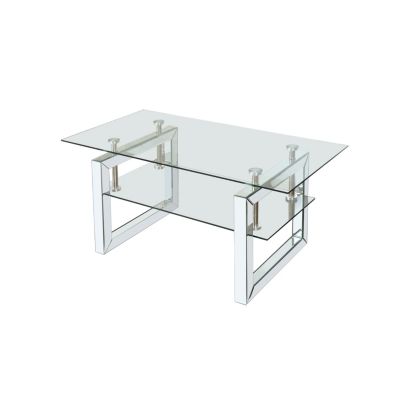 Tempered Glass Coffee Table (39.4" x 19.7" x 17.7")