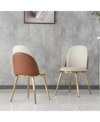  Modern Dining Chairs with Gold Legs (Set of 2)