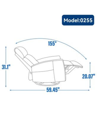 One Pack Swivel in Fabric  Heat Massage Manual Recliner Chair