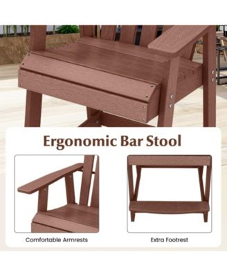 HDPE Patio Chair with Armrest and Footrest for Indoor Outdoor