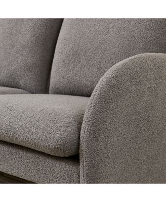 Modern Sherpa Fabric Loveseat Comfort and Style