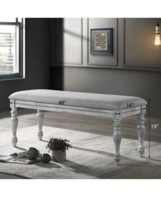 Upholstered Turned Leg Dining Bench