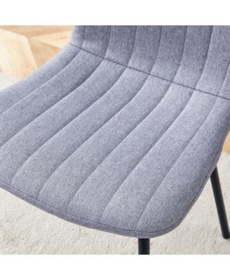 Streamdale Luxury Minimalist Dining Chairs - Set of 4, Black Metal Legs