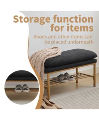 1 Pc. + Linen Storage Shoe Bench with Shelf  Bench
