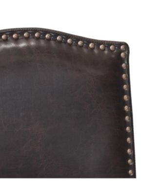 Streamdale Walnut Brown Reconstituted Bycast Leather Barstools with Rubberwood Legs (Set of 2)