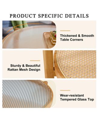 Modern double-layer solid wood tea table