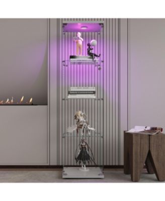 Streamdale LED Display Cabinet, 4 Shelves, White