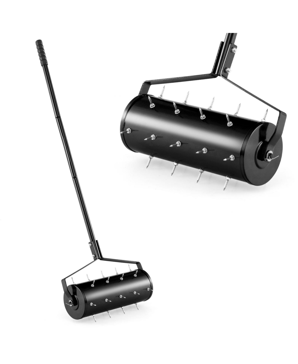 18-Inch Manual Soil Aerator with Detachable Handle - Black