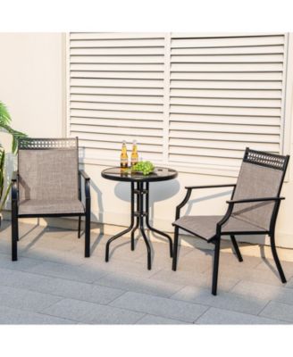 Patio Chairs Set of 2 with All Weather Breathable Fabric