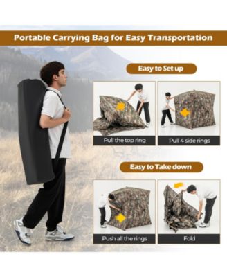360&amp;#xB0; One Way See Through Hunting Blind Ground Blind with Portable Carrying Bag