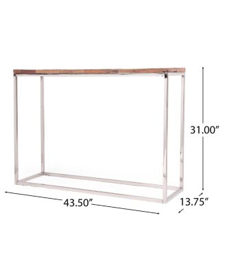 Boho Glam Console Table Handcrafted Recycled Wood & Silver Steel