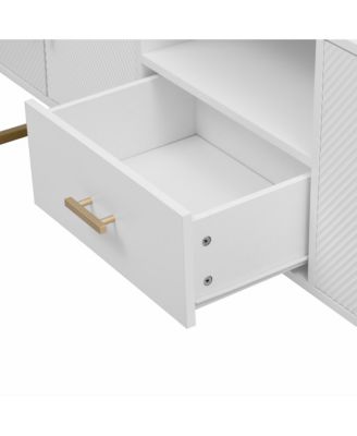 Streamdale Modern TV Stand for TVs up to 70", with Drawer, Cabinets, Metal Legs, and Safety Features