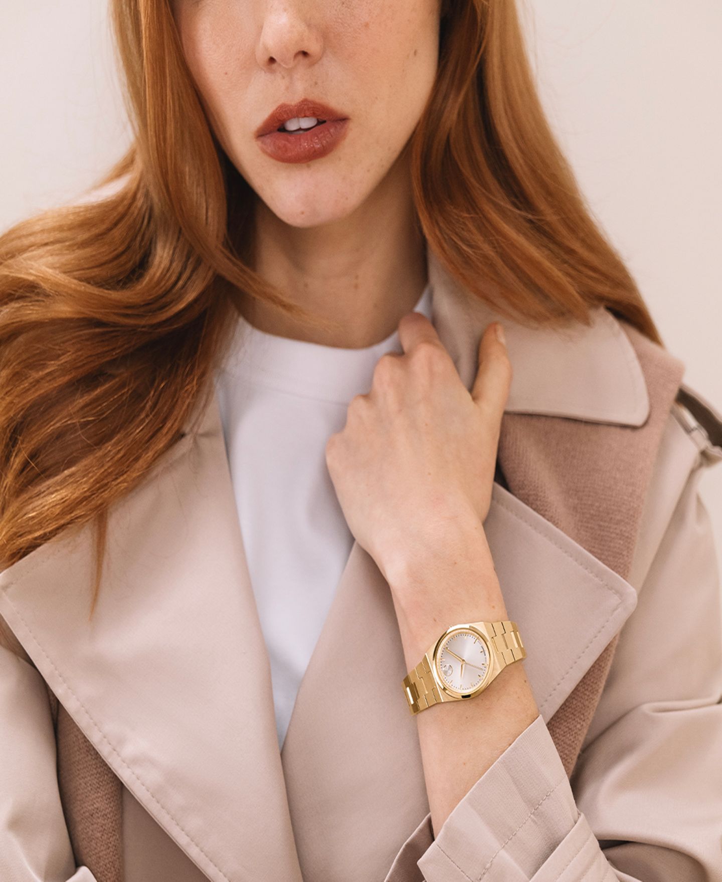 Женские часы Movado Bold Quest Mini Swiss Quartz Ionic Plated Light Rose Gold Steel Watch, 28mm — фото 4