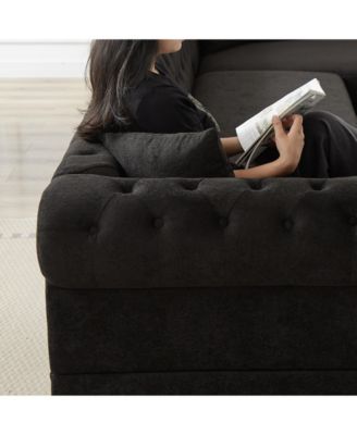 Modern Chenille 3-Piece U-Sofa with Chaise Longue