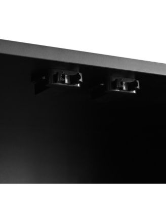 Cream Sideboard with 4 Fluted Doors and 5 Wood Legs