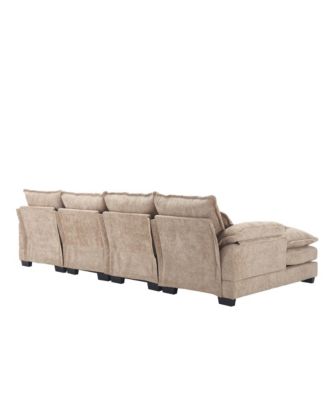 Streamdale Chenille, high quality sponge filling, solid wood frame, oversized four-seater, U-shaped combination sofa