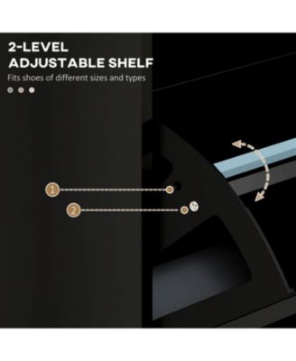 Shoe Cabinet for Entryway, Narrow Shoe Rack Storage Organizer with 3 Flip Drawers and Adjustable Shelves for 15 Pairs of Shoes, Black