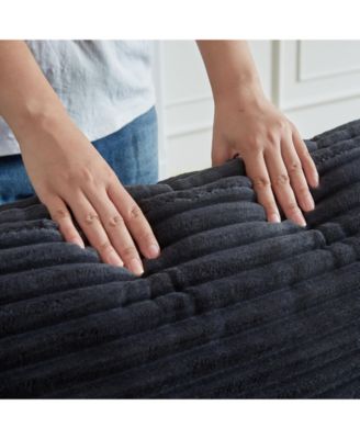 Streamdale Oversized U-Shaped Corduroy Sectional Sofa with Ottomans (Black)