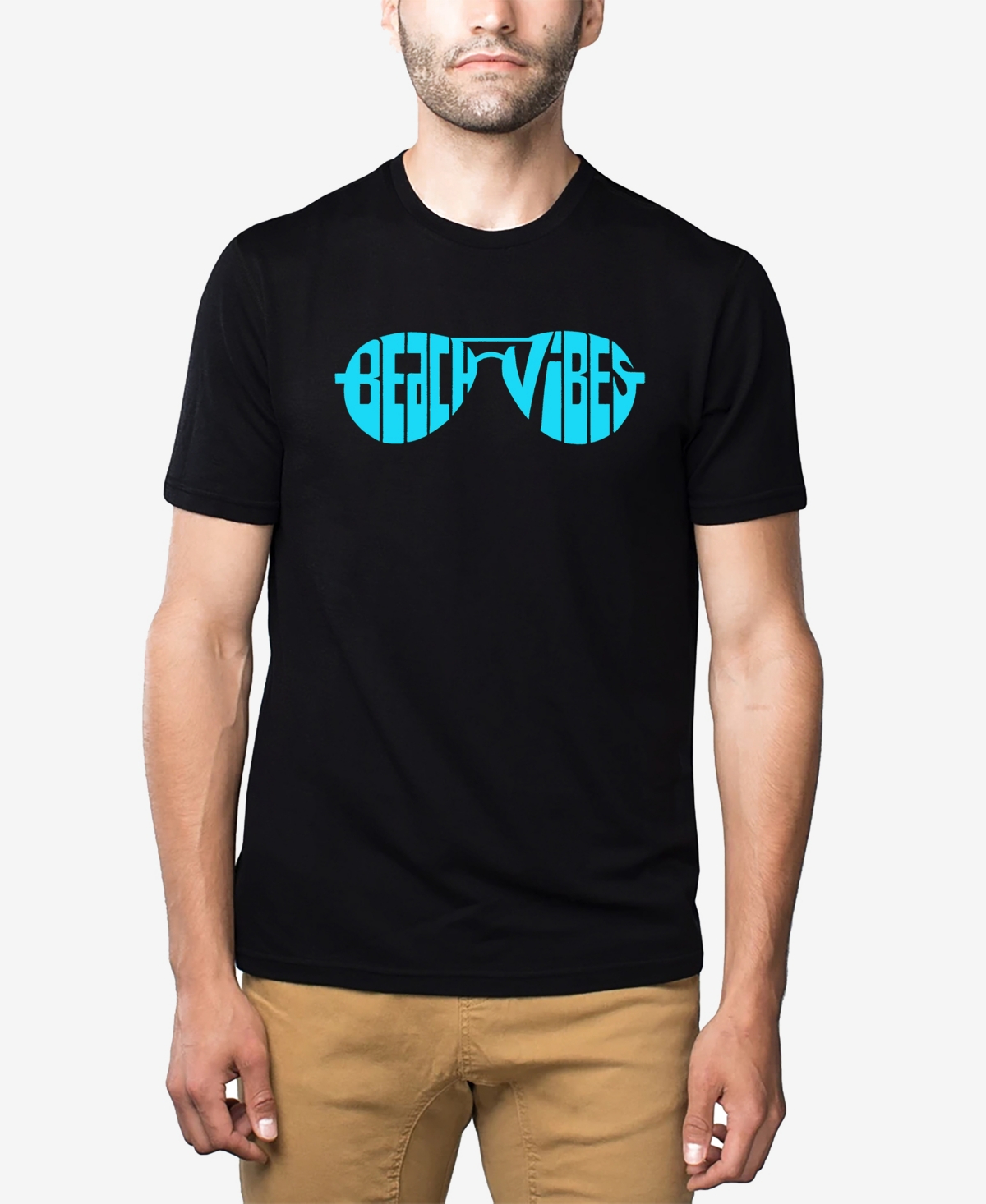 La Pop Art Men's Beach Vibes Premium Blend Word Art T-shirt